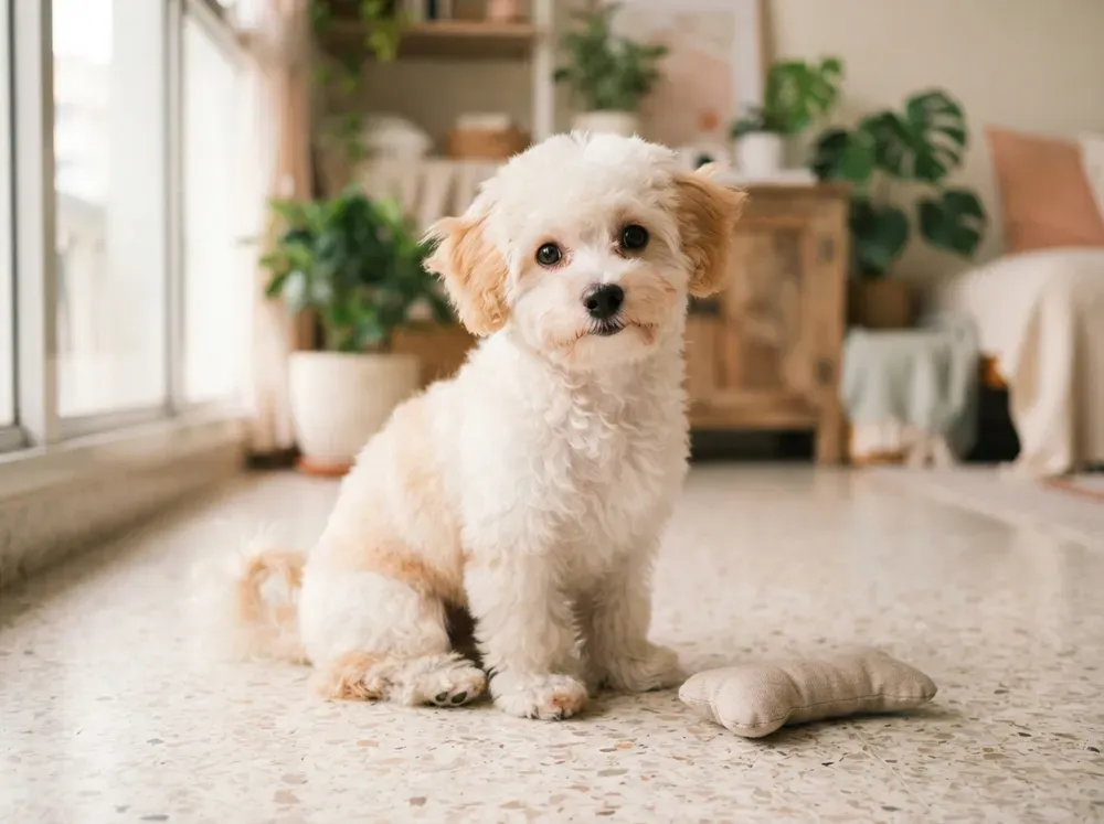 Cream-white male Bichon Frise puppy available in Singapore