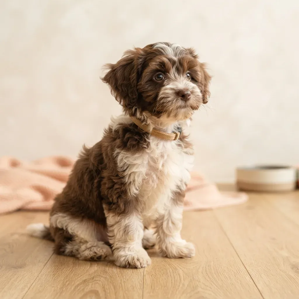 Brown and white male Shihpoo puppy available in Singapore