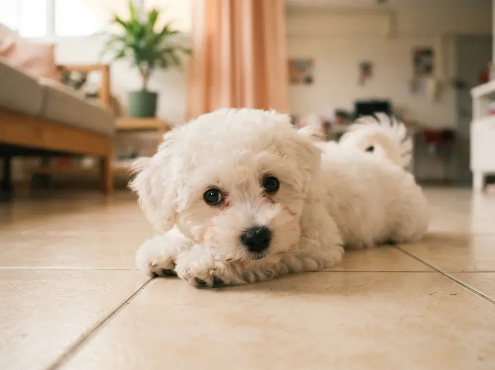 Petite white female Bichon Frise puppy available in Singapore
