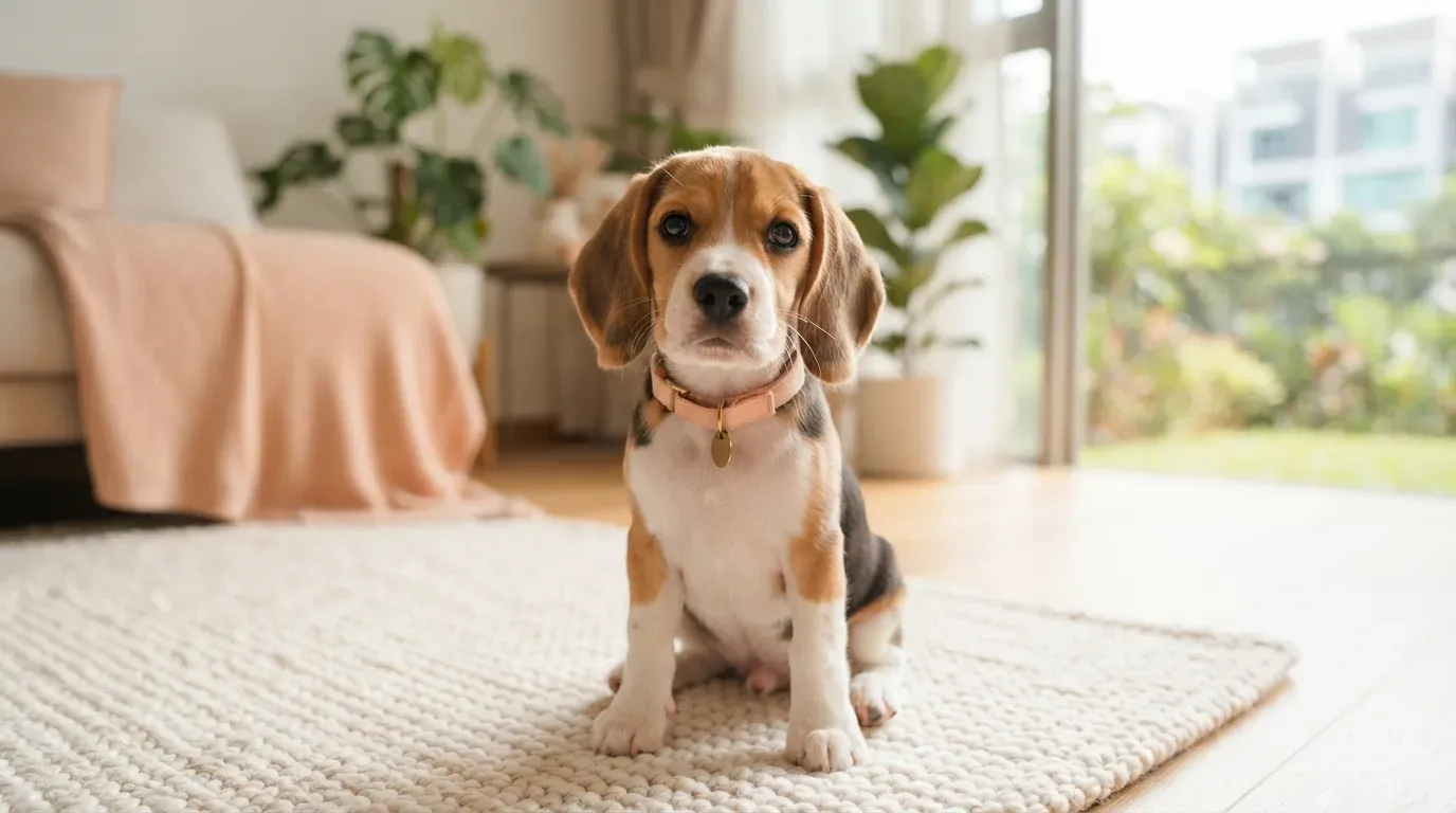 Beagle puppy portrait, one of the Beagle puppies available in Singapore