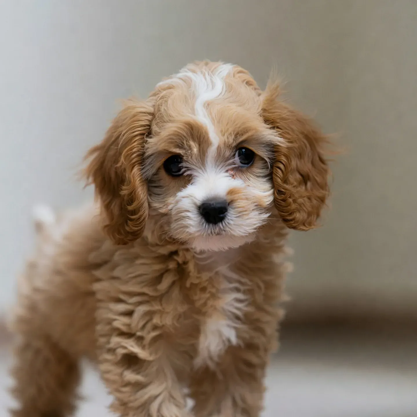 Cavapoo puppy portrait, one half of the Cavapoo vs Maltipoo comparison