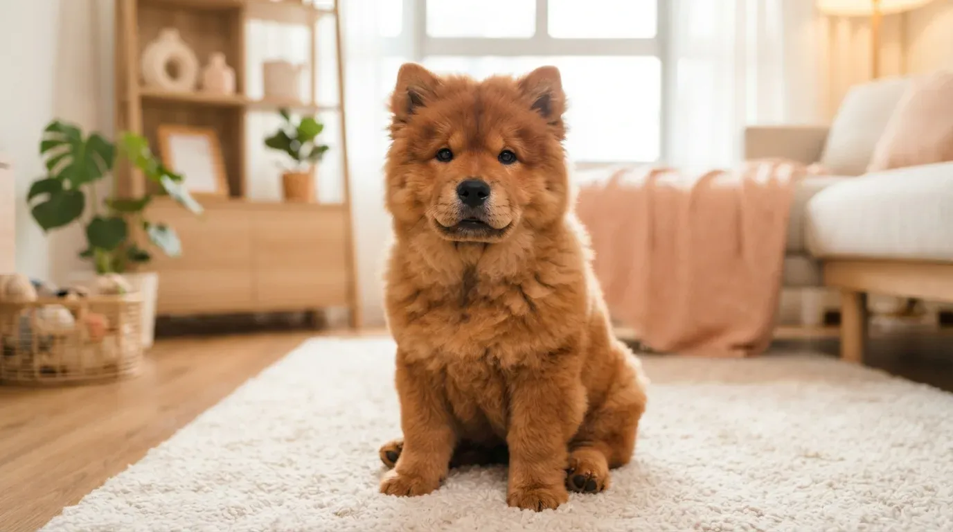 Red Chow Chow puppy portrait, one of the Chow puppies available in Singapore
