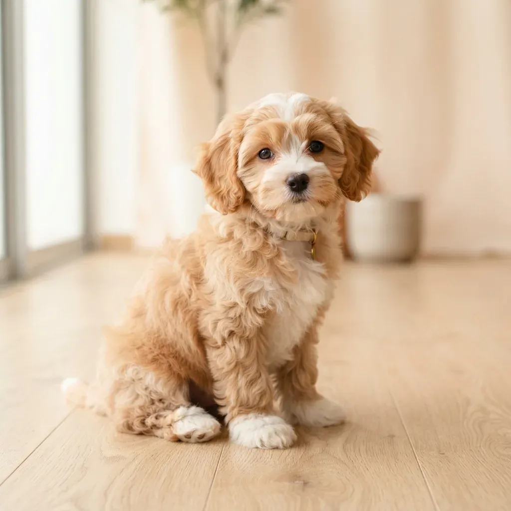 Cavachon puppy, an HDB-approved gentle teddy-bear cross in Singapore