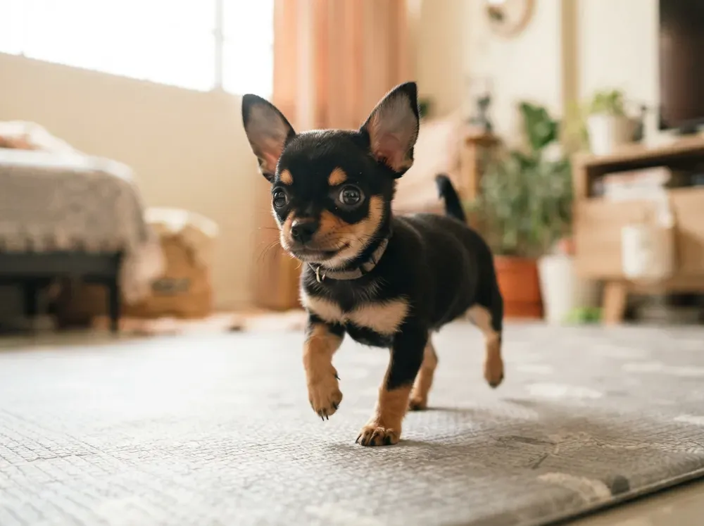 Black and tan female Chihuahua puppy available in Singapore