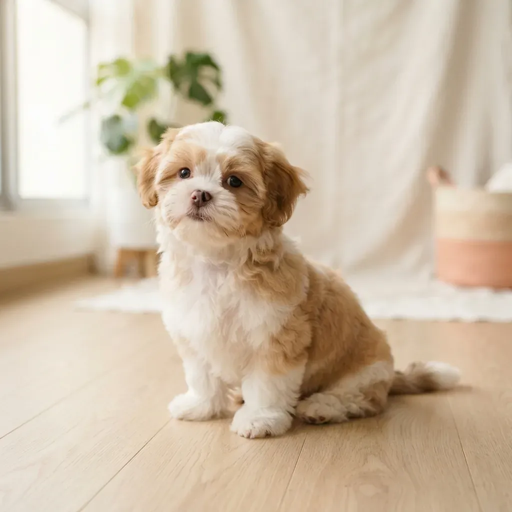 Gold and white male Shih Tzu puppy available in Singapore