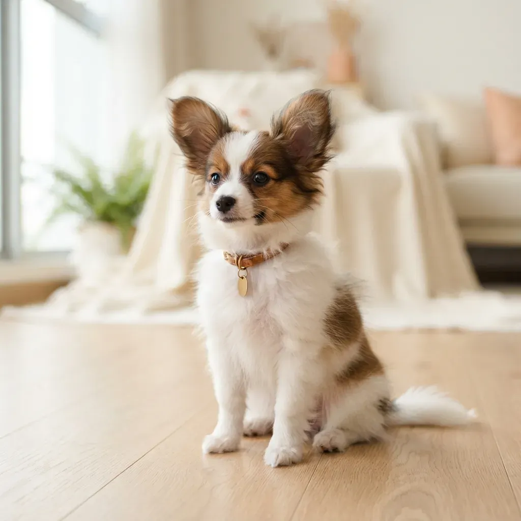 Papillon puppy, an HDB-approved smart butterfly-eared toy breed in Singapore