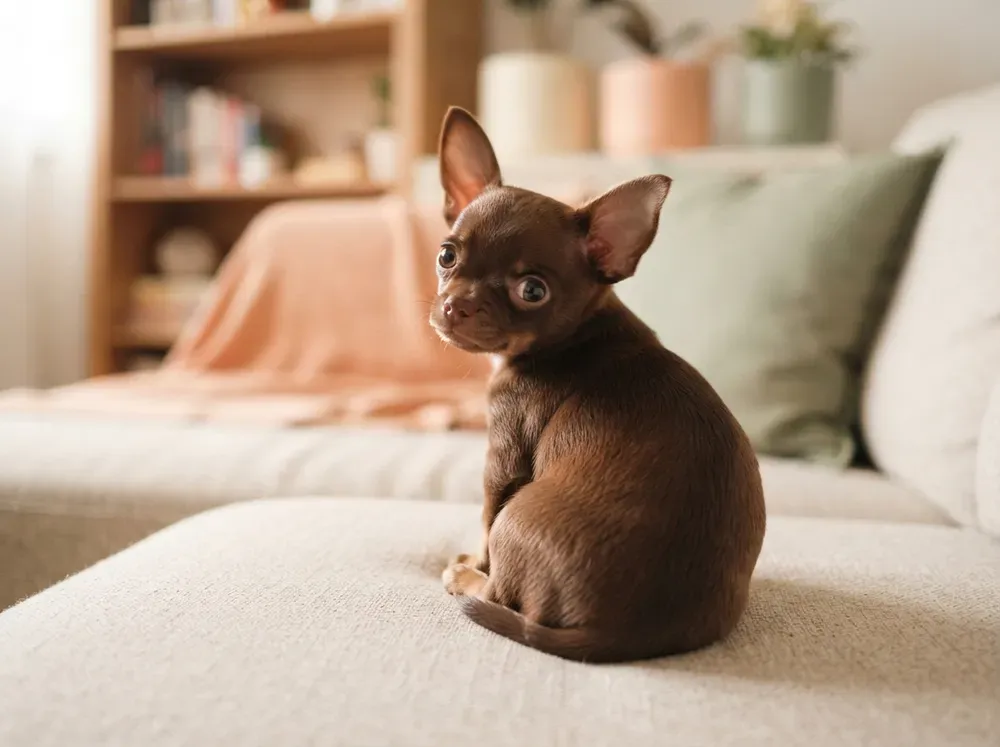 Chocolate male Chihuahua puppy available in Singapore