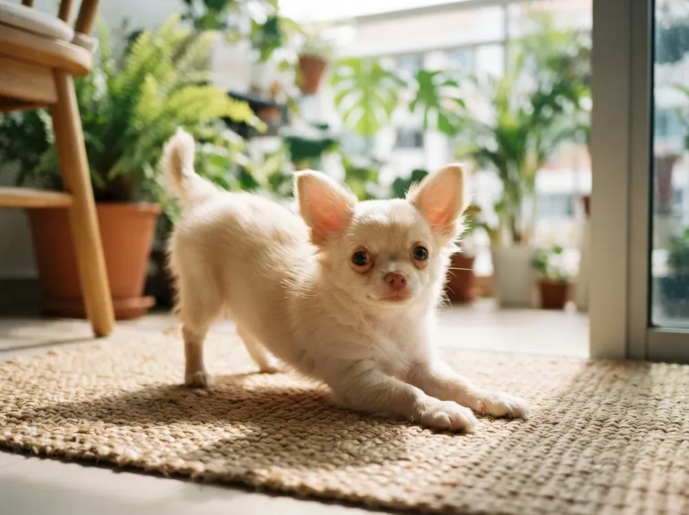 Cream long-coat female Chihuahua puppy available in Singapore